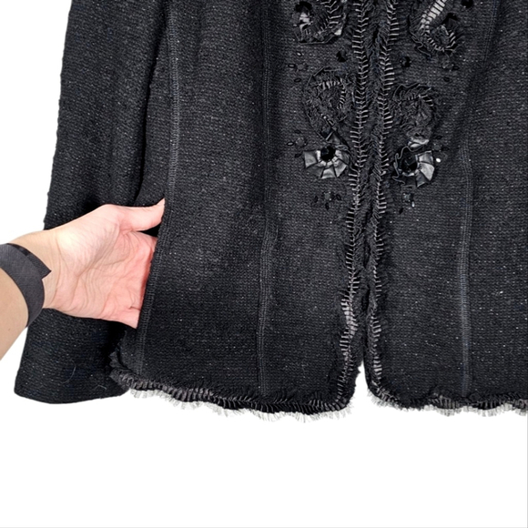 Basler Women's Black Tweed Jacket Lined, Size 46 (16) - Picture 5 of 12